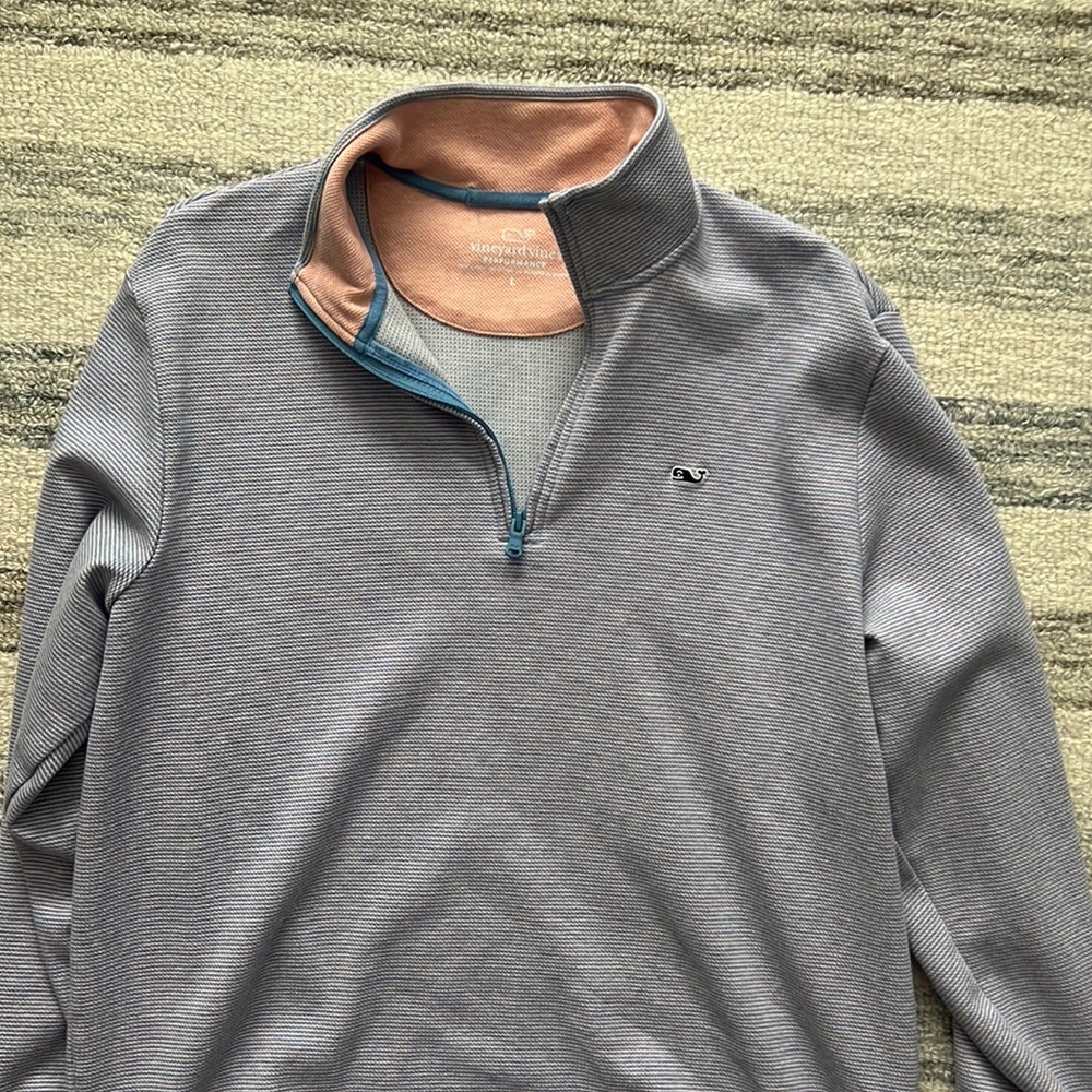 Mens Vineyard Vines Pullover purple light orange mix size L